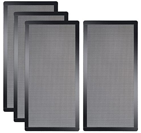 [4-pack] 280 x 140 mm PC-fodral dammnätfilter, magnetisk ram datorfläkt dammnät PC kylfilter dammtät PVC-skyddsgaller – svart