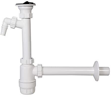 Siphon Flaschensiphon Röhrensiphon Waschtisch Waschbecken Geräteanschluss mit Ablaufv. + Geräteanschl.