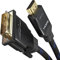 KabelDirekt – Câble Adaptateur HDMI vers DVI – 1,5m – Contre interférences Signal A.I.S. (Cable Moniteur bidirectionnel DVI-D 24+1, connecte Dispositif HDMI à Moniteur DVI, Full HD/1080p, tressé)