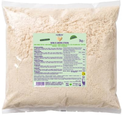 nut&me Farina di Mandorle Pelate 2 kg keto | Ad alto contenuto di proteine, Dieta keto, ideale per pasticceria, Senza zucchero, glutine, additivi né conservanti