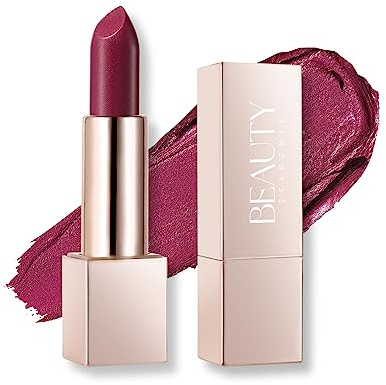 Beauty Searcher Metallic Shine Lipstick 3D Makeup for Woman Velvet Matte Lipsticks Moisturizing No-Stick Cup Lip Makeup, Long Lasting Waterproof Shine Lipstick(Guilty Brown)