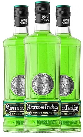 Ginebra Puerto de Indias Melón 70 cl (Caja de 3 Botellas de 70 cl)