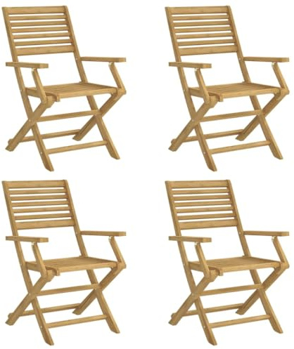 vidaXL Sedie Giardino Pieghevoli 4pz 54,5x61,5x86,5 cm Massello Acacia