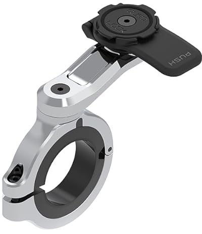 Quad Lock Handyhalterung für Motorradlenker PRO, groß für iPhone, Samsung Galaxy und Pixel Smartphone, Chrom
