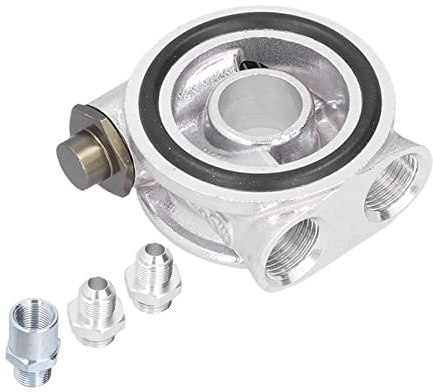 Klanata Ölkühler-Thermostat-Adapter-Set aus Aluminiumlegierung, 3/4 Zoll 16 UNF AN10 mit M18 x 1,5 mm Anschlüssen, universelle Passform, für die Aufrüstung des Kfz-Kühlsystems