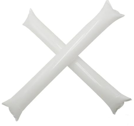 JCUIYyo 10Pcs Cheering Stick Noise Maker Plastics Clapping Set Used for Cheering Basketball Football Birthday Party(White)