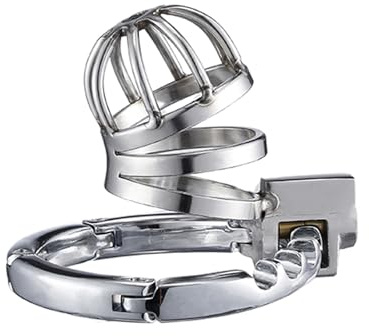 ZWFUN Chastity Cage für Männer Edelstahl Verstellbarer Peniskäfig mit Silikonschlauch Keuschheitskäfig Metall Cock Cage Keuschheitsgürtel Herren Sissy Chastity Belt SM Sex Spielzeug Penis Käfig