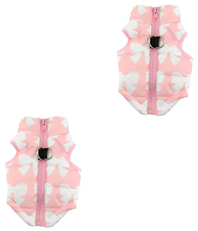 BESPORTBLE 2St Winterweste hundebar Dog Hunde Bekleidung Kleidung für Hunde hundekleider Warme Kleidung für Haustiere Haustierbekleidung Hundejacke Warmer Haustiermantel Hundebekleidung Rosa