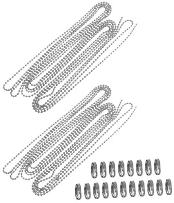 Anneome 2sätze Edelstahl-kugelkette Mit Passenden Verbindern Perlenkette Für Rollos Deckenleuchten Deckenventilatoren Schreibtischlampen Und Schmuckherstellung Kürzbar Mit Schere Oder
