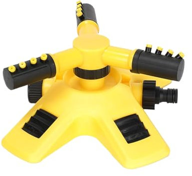 Aspersor de jardín, 360 grados, aspersor circular, aspersor de jardín, aspersor de agua giratorio, grandes superficies, 3 brazos con acoplamiento rápido, para sistemas de riego, aspersor de césped