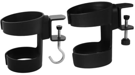 Amosfun 2pezzi Portabicchieri Da Scrivania Morsetto Per Tazze Da Caffè e Bottiglie d Organizer Laterale Per Scrivania Accessori Essenziali Per Ufficio