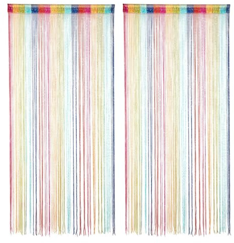 WestCH 2 Unidades 200 x 100 cm Cortinas Antimoscas Cortina para Puerta de Terraza Cortina de Tiras Exterior para Dormitorio Comedor Separador de Habitaciones Boda Protección contra Insectos