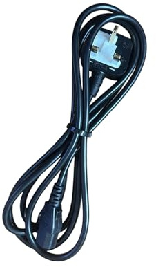 Techjar Quality UK KETTLE LEAD 2.6 Meters UK 3 pin plug (IEC320C13) to female straight connector (BS 1363) UKCA & CE Approved Power Cord for Computers, Household Appliances... 8.5 Feet