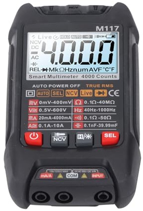 Hyuduo Multimetro Digitale, Tester Condensatori Resistore Tensione Corrente Ad Alta Precisione con Display Retroilluminato, Misuratore Volt Ampere Ohm Multifunzionale per Elettricisti e Riparazione