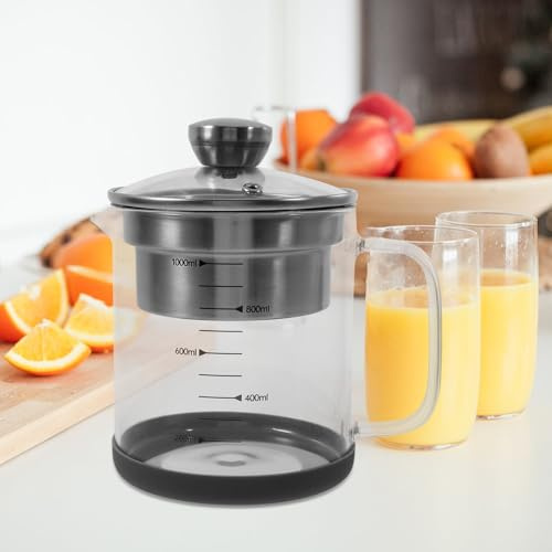 MOLUCKFU Filtro de Acero Inoxidable para Leche de Soja y Jugos con Colador Fino Jarra para Cocina Separador de Té y Alimentos Fácil de Limpiar y Resistente al Uso Diario
