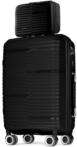 POSH Set di Valigie 2 pezzi in Polipropilene Rigido - Beauty Case 14L, Mittelgroße 62L - Trolley da Viaggio con Serratura TSA e Doppie Ruote Silenziose -Set di Bagagli Ultraleggero per Viaggio