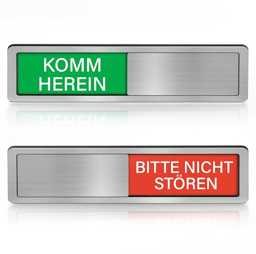 Büro Türschild-Bitte Nicht Stören KOMM REIN Schild Magnetisch & Selbstklebend – Schiebeschild für Büro, Home Office & Konferenzraum