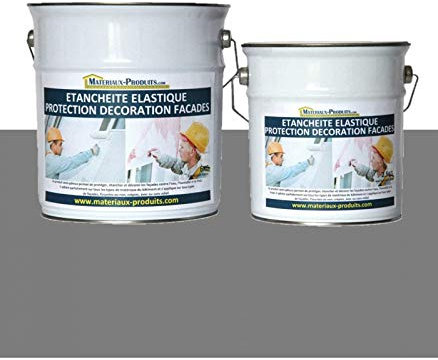 MATPRO - Peinture Étanche & Élastique pour Protection de Façade - pour Mortiers, Briques, Crépis, Fissurés ou Non, Avec ou Sans Relief - Gris Ardoise - 6Kg
