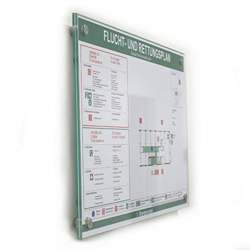 Türschild Glas Vitrum B4 (DIN A3) Sicherheitsglas