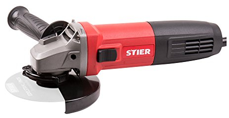 STIER Winkelschleifer AG125CD, Trennschleifer mit hoher Leistungsfähigkeit, 850 W, Schleifscheibendurchmesser 125 mm, perfekt um Beton, Stein und Fließen zu Trennen