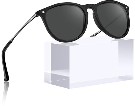 CARFIA Vintage Polarisierte Sonnenbrille für Damen Herren UV400 Schutz | Ultraleicht Rahmen, Verspiegelt/Gradient Kategorie 3 Linse, Rivet Detail, Willkommen Designer Brille, Inklusive Brillenetui