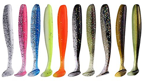 Njord Kalastus Zander Gummiköder Set | Shad Gummifisch Set, Größen Wählbar: 7,5cm 10cm 12cm | Gummiköder Zander in fängigen Farben | Zander Gummiköder | Zander Gummifische Set