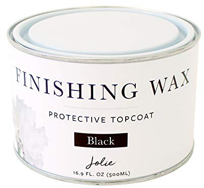 Jolie Finishing Wax - Chalk Finish Paint Wax - Use on wood or matte finish painted interior furniture, cabinets- Odor-Free, Non-Hazardous (500mL, Black)