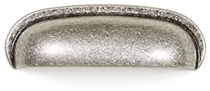 Gedotec Muschelgriff Silber Antik Küche zum Schrauben | Schubladen-Griff Bohrabstand - 64 mm in edler Vintage-Optik | AURA | Griff-Muschel aus Metall | 1 Stück Möbelgriff inkl. Befestigungsmaterial