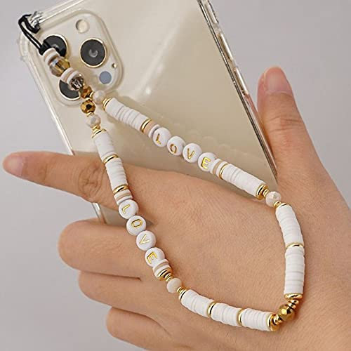 GUODUN Charme de téléphone Corde de poterie Souple Chaîne de téléphone Portable Lanière Anti-Perte Lanière de téléphone Portable Perlée(RT-K210065C)