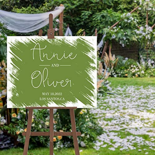Panneau de calligraphie moderne personnalisé splendide de calligraphie fait sur mesure n'importe quel nom Panneau de bienvenue personnalisé pour mariage 50,8 x 76,2 cm