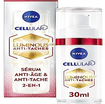 NIVEA Cellular Luminous 630® - Siero anti-invecchiamento e antimacchia (1 x 30 ml), siero viso con potere lisciante, per la pelle matura