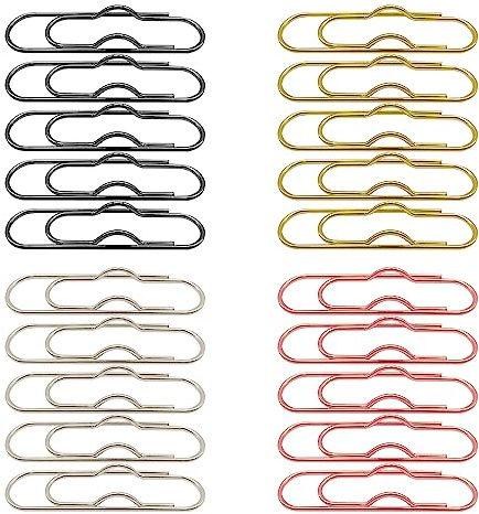 UMCHU 20 Stück Büroklammerhalter Stiftclips,Metall Stift Clip,Stift Clip Assistent,Büroklammern Set,für Bücher, Notizbücher, Tagebücher, Kalender(4 Farben)