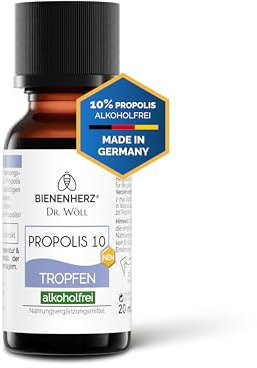 Bienenherz® Propolis Lösung alkoholfrei 10% – wasserbasierte Tropfen ohne Alkohol & Zusatzstoffe – entwickelt von Imker & Apotheker Dr. Wöll – Made in Germany