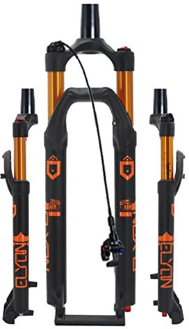 ZECHAO Fahrrad Gabel MTB 120mm Travel,9mm Schnellspanner 27,5/29inch Air Mountain Bike Federgabeln Rebound-Anpassung 1-1/2 Fahrrad Federgabel (Color : Black-Gold, Size : 29inch)