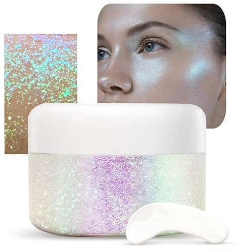 Glitter-Gel, Glitzer Make Up, Gesicht Haare Body Glitter Meerjungfrau Pailletten Funkelnde für Gesicht Haare Lippen Nägel Make Up Kosmetik Festival