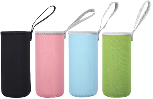 Funda Botella Agua, Funda de Neopreno para Superficies de Cristal, Estuche para Botellas de Neopreno, 4 Piezas