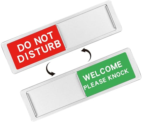 7 * 2inch Do Not Disturb and Welcome Slider Sign,Privacy Sign,SliderDoor Indicator Signfor Office Home,Please Knock Slider Sign,Magnet Waterproof DIY Privacy Plaque Indicator Signfor Home Room Office