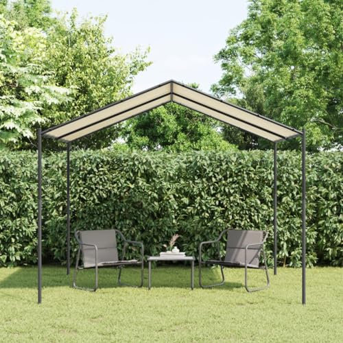 ZEYUAN Gartenpavillon Beige 3x3 m Stahl und Stoff, Faltpavillon, Pergola, Partyzelt, Standmarkise, Sonnenzelt, Garten Pavillion, Grillpavillon