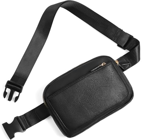 AMXNX Bauchtasche PU-Leder für Herren und Damen, wasserdichte Mode Gürteltasche Kleine Handytasche Crossbody Bag mit Verstellbarem Riemen