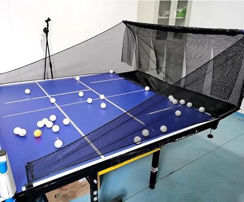 XDLYWUZIQ Rete di Cattura per Palline da Ping Pong con Struttura in Metallo, Raccoglitore Mobile per Riciclo da Ping Pong con Recinzione Laterale per Servizi per Rete per Esercizi da Ping Pong,C