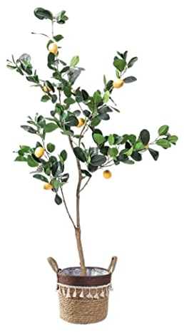 Aartificial Plants Indoor Artificial Lemon Trees In Pots, Artificial Tree Fake Plant For Home House Office Garden Indoor Outdoor Decor Gift Floor Plant (Color : A, Size : 140cm)