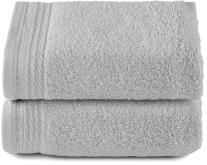 Top Towel - Premium - Toallas de baño Grandes - Toallas baño -2 Toallas de Manos -50 x 100 cms - Algodon 100% - 600 Gramos - Gris Plata