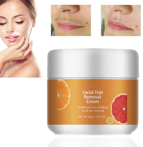 Facial Hair Removal Cream,Natural Facial Hair Remover Cream,Gentle Upper Lip Hair Removal cream for Women with Vitamin,Delay Hair Growth,Soothing Depilatory Cream for Face Body,for Sensitive Skin,50g