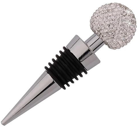 Garneck Diamond Ball Wine Stopper Food Grade Rhinestone Bottle Stopper with Cone Shape Design Easy Insert and Remove for Wine Bottles Beer Bottles Vinegar Bottles Party Bar Restaurant Use