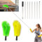 Telescopic Gutter Cleaning Tools - 12Ft Extendable Roof Gutter Cleaner Equipment, 2 Brushes & 8Pcs Telescopic Poles for Cleaning Leaves Debris Window Gutter Hanging Light Spider Web