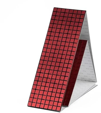 Mosaiksteine Zum Basteln Selbstklebende echte Glas Handwerk Mini quadratische Spiegel Mosaik Fliesen Aufkleber Badezimmer DIY handgemachte Handwerk Home Dekoration machen(Red,10x10mm)