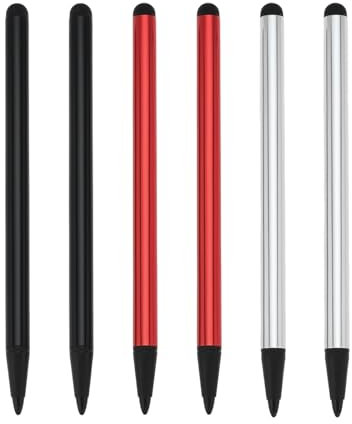 LT Easiyl Lot de 6 stylets capacitifs 2 en 1 à double tête compatibles avec iPhone et Samsung, trois couleurs