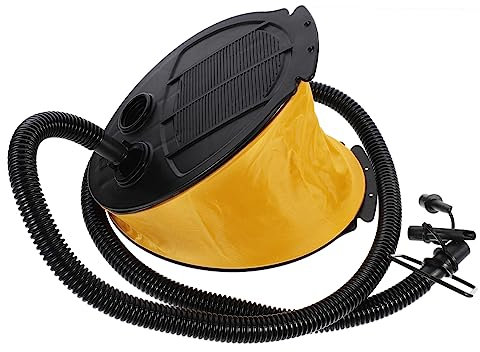 TOKIDNY Balg Fußpumpe Fußluftpumpe Aus Kunststoff Fußbetrieben Für Camping Luftbett Yogamatte Mit 3 Ventiladaptern Kompakt Leicht