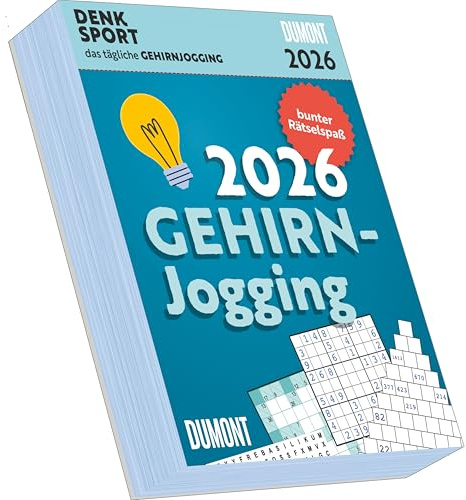 DUMONT - Gehirnjogging 2026 – Tagesabreißkalender 15 x 21 cm, Rätselkalender mit 313 Seiten für Knobelfreunde und Rätselfans: Detox für die grauen Zellen