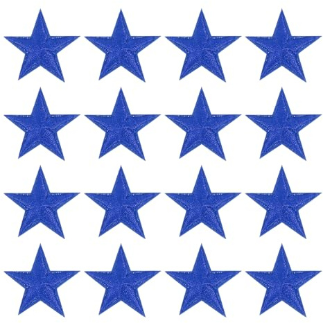 QUARKZMAN 16 Stück Patches zum Aufbügeln, 29mm Sternen Flicken zum Aufbügeln, DIY Aufnäher zum Aufbügeln Zufällig Bügelbilder für Rucksäcke Hosen Kleidung Jeans Jacken Hüte, Blau | Stern Dekorativer Aufnäher zum Aufbügeln, 29 x 29 mm, bestickt, zum Aufbügeln von Kleidung, Jacken, Rucksäcken, Basteln, DIY